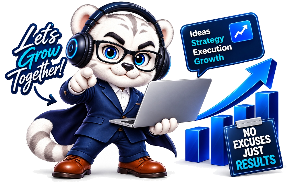 Nova - NavCo Marketing Brand Mascot with laptop and growth analytics